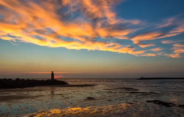 Picture sea, sunset, coast, Holland