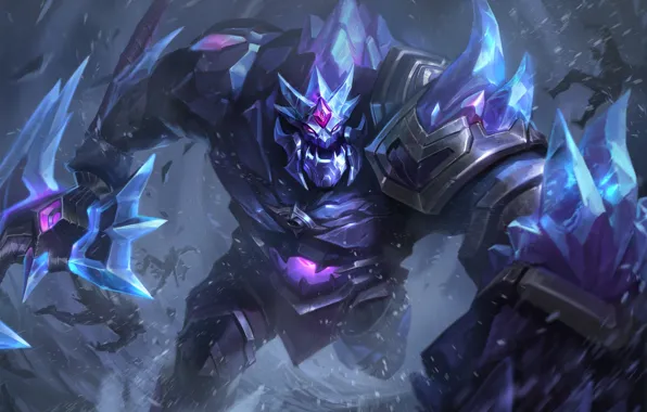 Snow, people, fantasy, battle, League of Legends, Sion, Riot Games