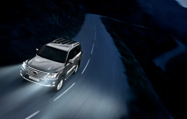 Machine, auto, night, jeep, LEXUS_LX_570