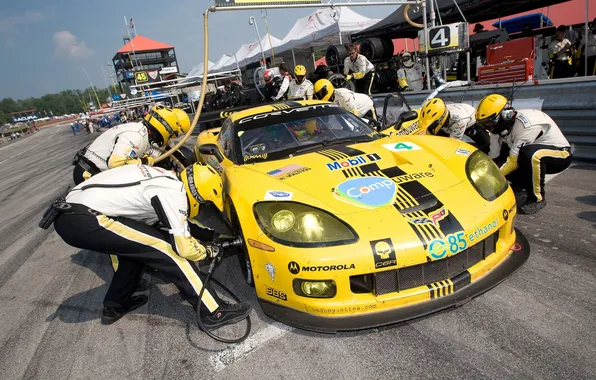 Corvette, Chevrolet, at a pit-stop