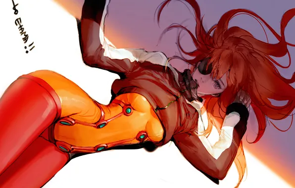 Erotic, look, girl, hair, anime, art, costume, Neon Genesis Evangelion