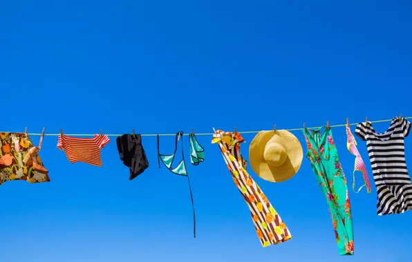 Picture sky, clothes, sunny, clothes line