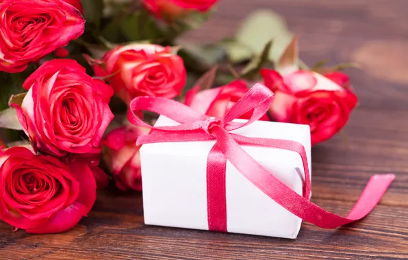 Picture holiday, gift, roses, bouquet, Valentine's day