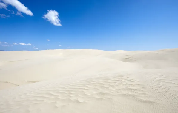 Sand, the sky, clouds, desert, horizon, dunes