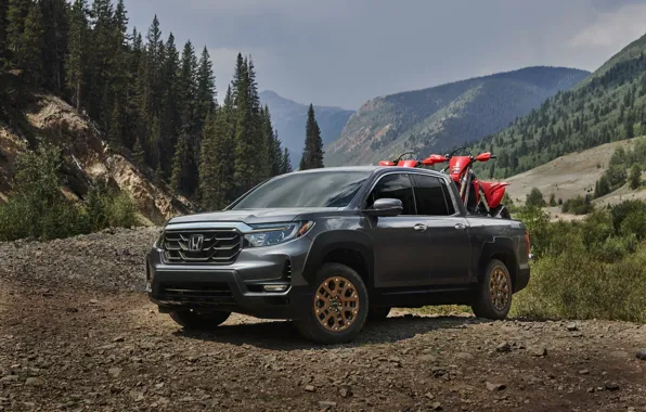 Mountains, stones, Honda, pickup, the ground, 2020, Ridgeline, 2021