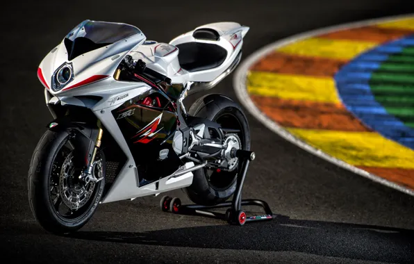 White, motorcycle, white, Supersport, track, MV Agusta