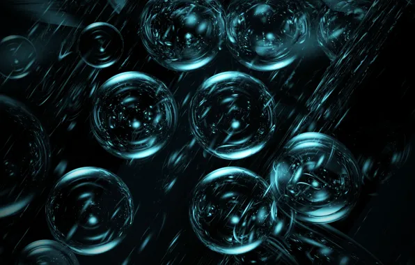 Bubbles, rendering, balls, the reflection