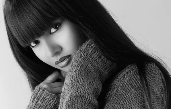 Picture look, girl, photo, black and white, Alicia Genzor