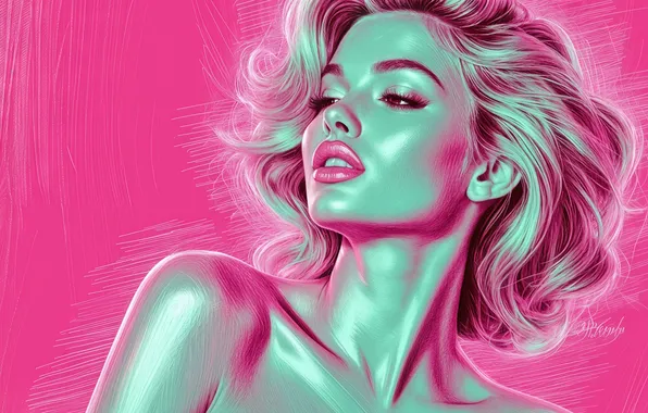 Wallpaper girl, beautiful, woman, illustration