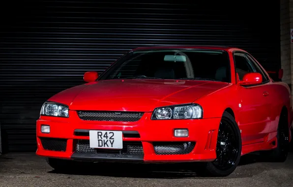 Picture Nissan, Red, GTT, Skyline. R34