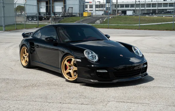 997, Porsche, Porsche 911, Black, Sportcar, HRE Wheels, HRE