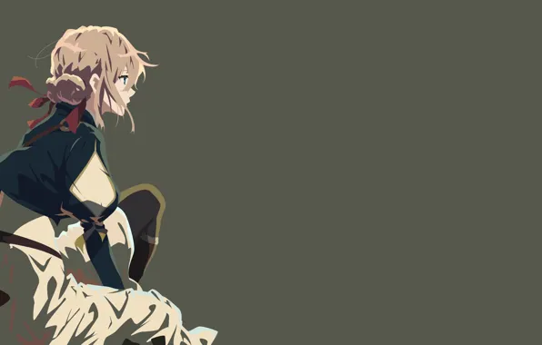 Dress, anime, blonde, japanese, bishojo, mahou, Violet Evergarden, by haalhady