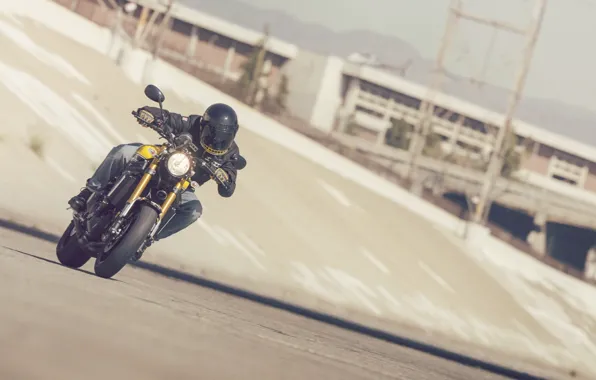 Yamaha, moto, style, yellow, sport classic, 2016, XSR900