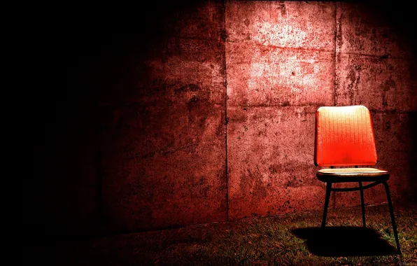Light, red, wall, Chair