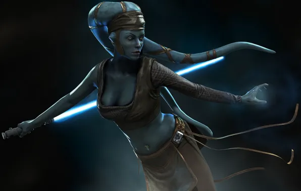 Lightsaber, Aayla Secura, Lightsaber, star wars wallpaper, candidates with