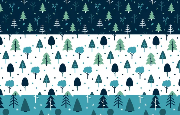 Winter, trees, tree, Winter, pattern, collection
