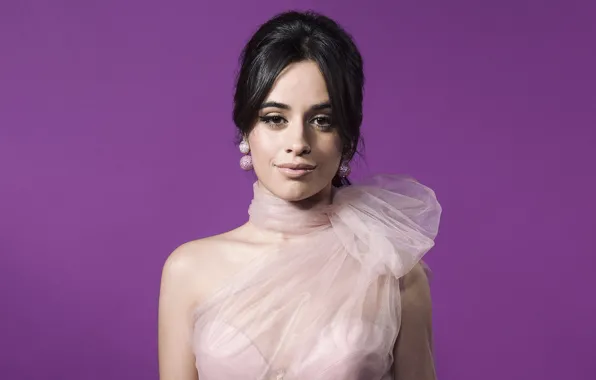 Picture look, girl, portrait, earrings, makeup, dress, Camila Hair