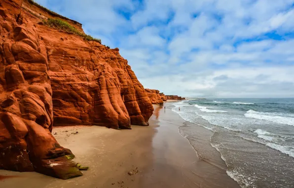 Picture waves, Canada, beach, sky, sea, landscape, nature, water