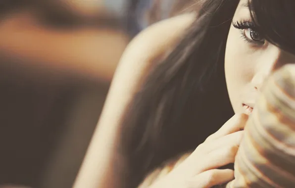 Eyes, look, girl, hair, frame, Light