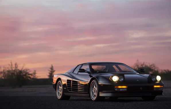 Picture Ferrari, Sunset, Testarossa