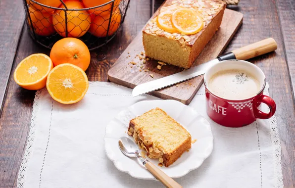 Picture coffee, orange, cupcakes