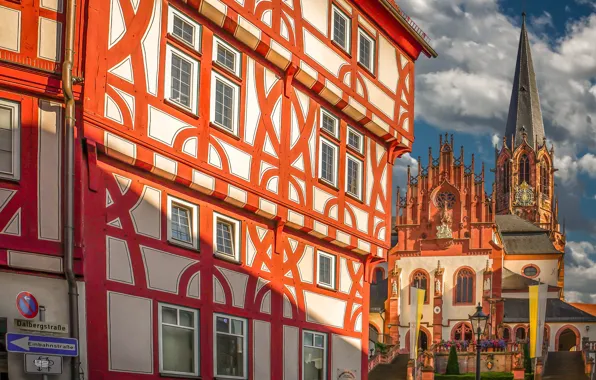 The building, Germany, Bayern, Church, Germany, Bavaria, Aschaffenburg, Collegiate Church of St Peter and Alexander