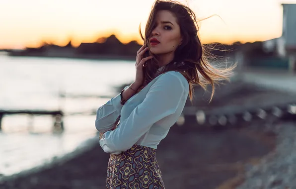 Look, girl, pose, the wind