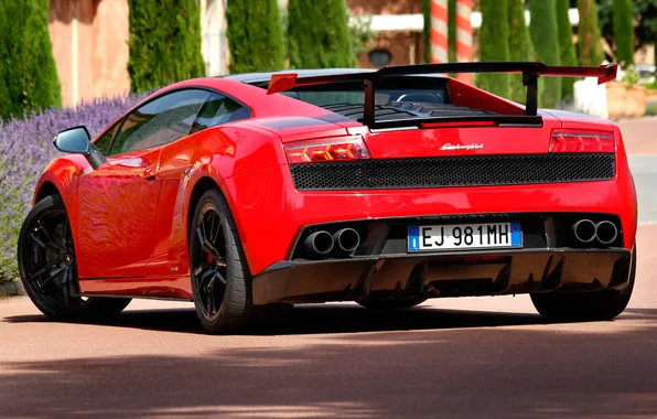 Picture Lamborghini, spoiler, Gallardo, back, Gallardo, LP570-4, Super Trophy, Road