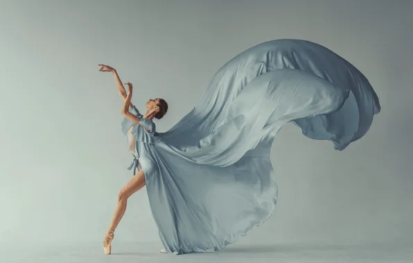 Girl, pose, dance, hands, dress, ballerina, ballet, hem