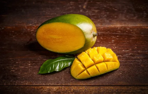 Cubes, Board, fruit, mango, cutting
