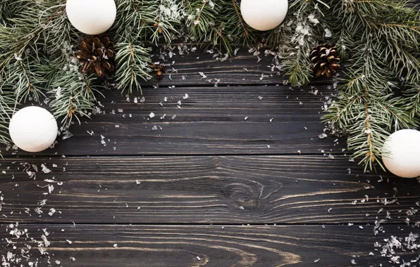 Picture balls, toy, new year, fir-tree branches