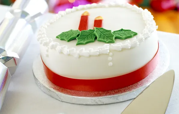 Picture Christmas, cake, cream, on the stand