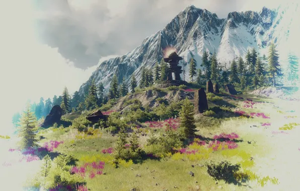 Landscape, stones, mountain, The Witcher 3