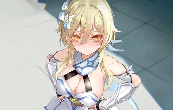 Light, girl, sexy, cleavage, long hair, dress, boobs, anime