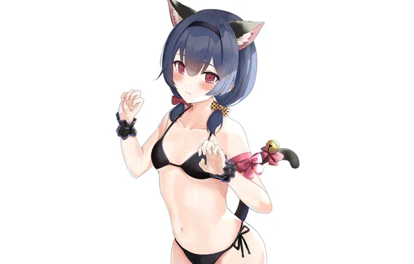 Girl, sexy, cleavage, boobs, animal ears, sexy girl, anime, catgirl