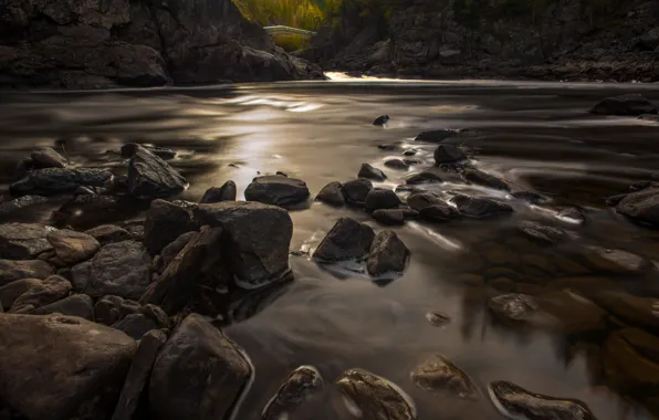 Picture stones, rocks, river, the bridge, pond, stones