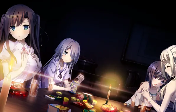 Night, Candle, Girls