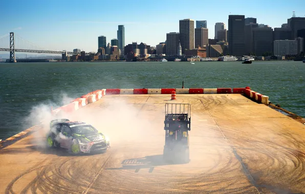 Picture Ford, Auto, The city, Ford, Skid, Drift, Ken Block, Rally