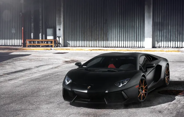 Black, Lamborghini, aventador, autowalls, Lamborghini LP700-4 Aventador