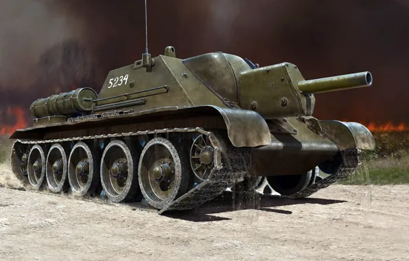 Picture SAU, SU-122, Soviet self-propelled artillery
