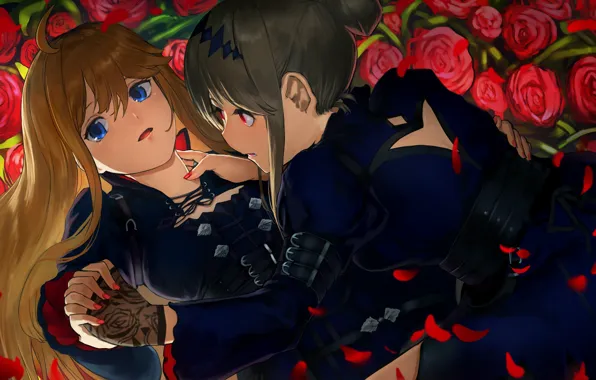Girls, roses, vampire, idolmaster, idolmaster million live!, tokoro megumi, suzuki puramo, tenkuubashi tomoka