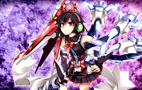 Girl, pose, wings, touhou, grin, art, kazetto, Houjuu Nue