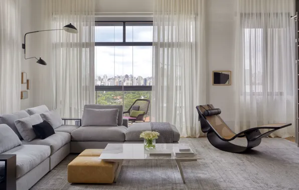 Wallpaper interior, megapolis, living room, by Nildo José + Arquitetos ...