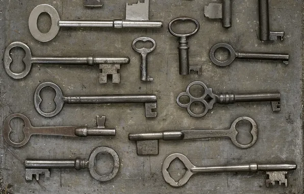 Picture metal, scratches, keys, set