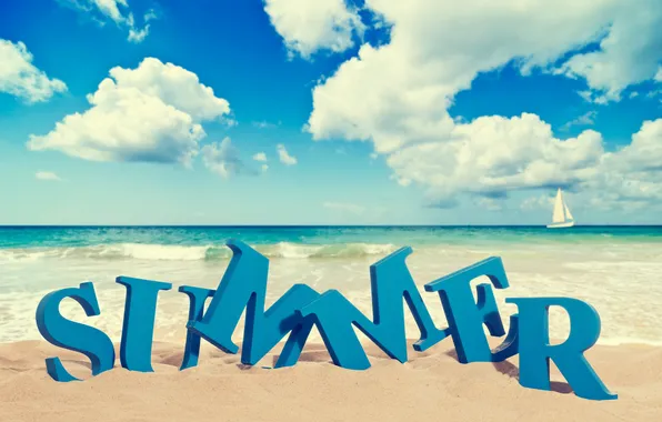 Sand, sea, beach, summer, the sky, clouds, nature