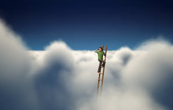 The sky, clouds, people