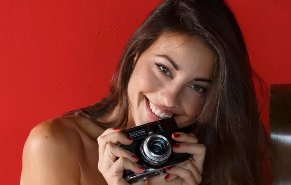 Smile, model, brunette, the camera, Lorena Garcia, Lorena Morena, Lorena Graham, Lorena b