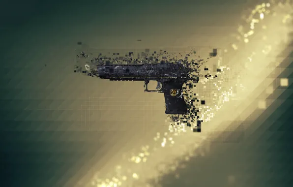 Wallpaper abstract, pistol, desert eagle, pixels, global offensive ...