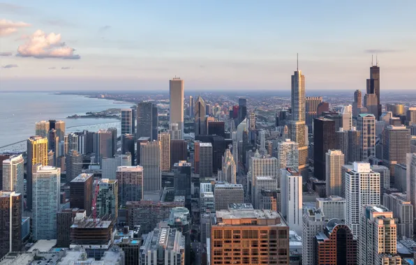 Picture building, Chicago, USA, Chicago, skyscrapers, megapolis, The Windy City