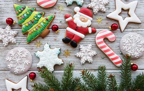 Decoration, New Year, Christmas, christmas, wood, merry, cookies, decoration